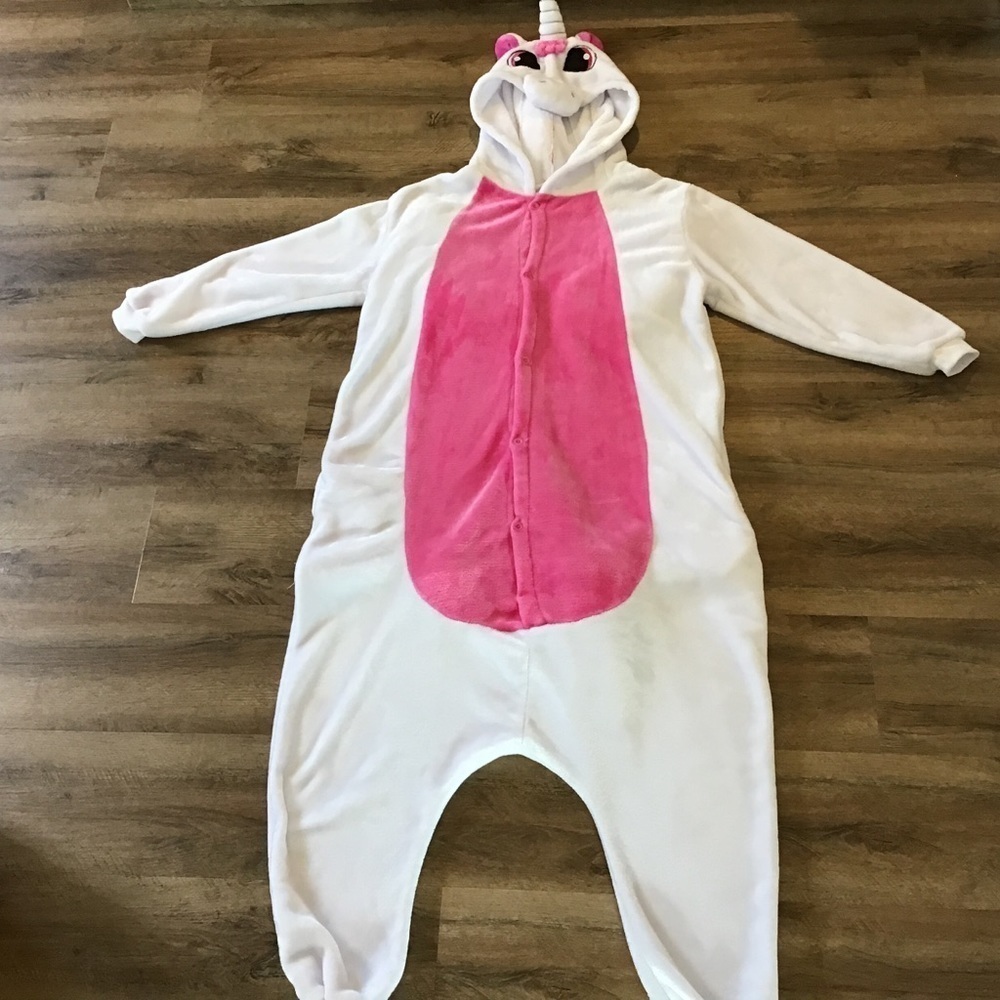 Halloween Unicorn Pegasus Costume Fur Suit Furry Cozy Birthday White Adult